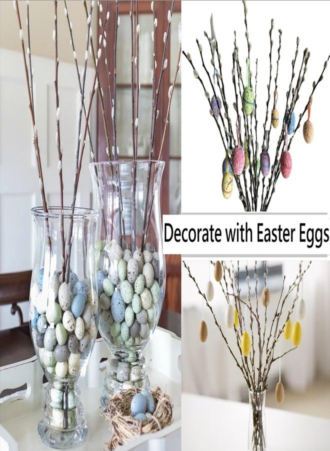 WAIFOMEI 20PCS Real Dried PussyWillow Branches Tall 27 Inches Natural Decorative Branches with White Buds Long Birch Stems for Vase Spring Easter Home Decor - Image 3
