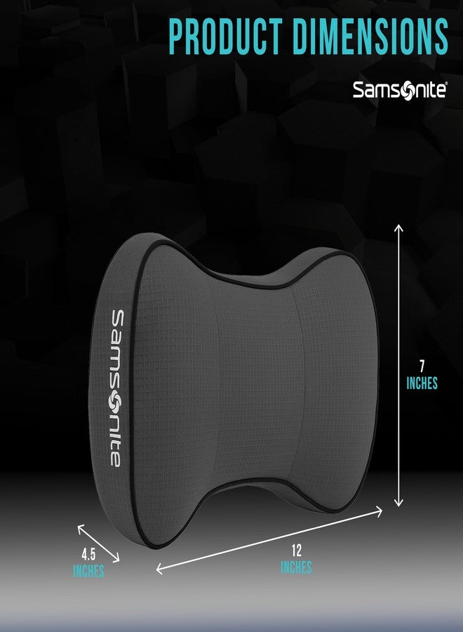 Samsonite Car Neck Pillow - Soft Gel Memory Foam Headrest Cushion for Driving, Ergonomic Design with Adjustable Strap, Breathable & Removable Cover, Provides Neck Pain Relief, Black. - Image 5