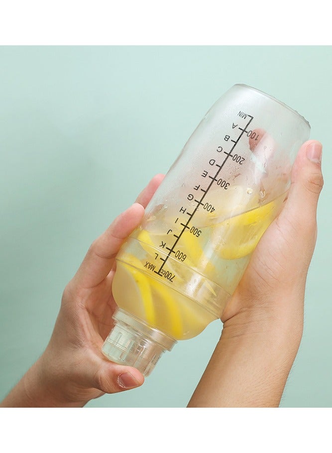 HOMESTAR Coffee Transparent Shaker 700ML with Built In Strainer Drink Mixer Scale Thickened Hand Cup Professional Mixing Tool  - Image 2