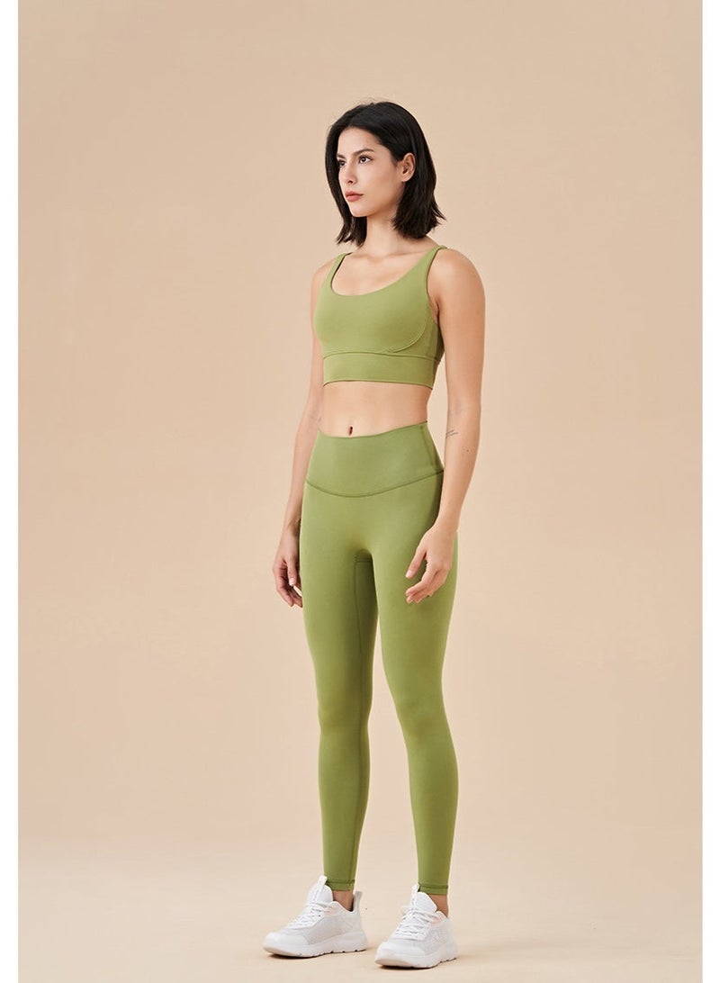 Women's Sports Bra - Professional Training Bra - Yoga Sports Comfort Dance Cropped Top - Matcha Green - Image 2