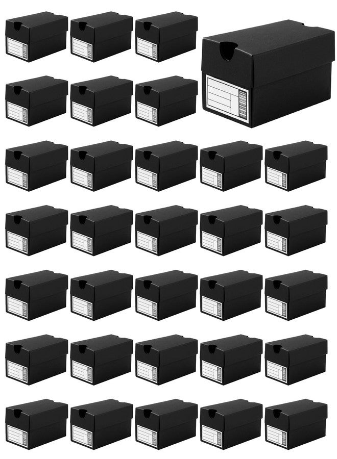 Foxtell 36 Pack Mini Sneaker Boxes for Party Favors 4.7 x 2.5 x 2 Inch Mini Shoe Gifts Boxes for Candies Cookies Snacks Sports Small Gift Case with Label for Wedding , Holiday, Birthday Party Favor (Black - Image 1
