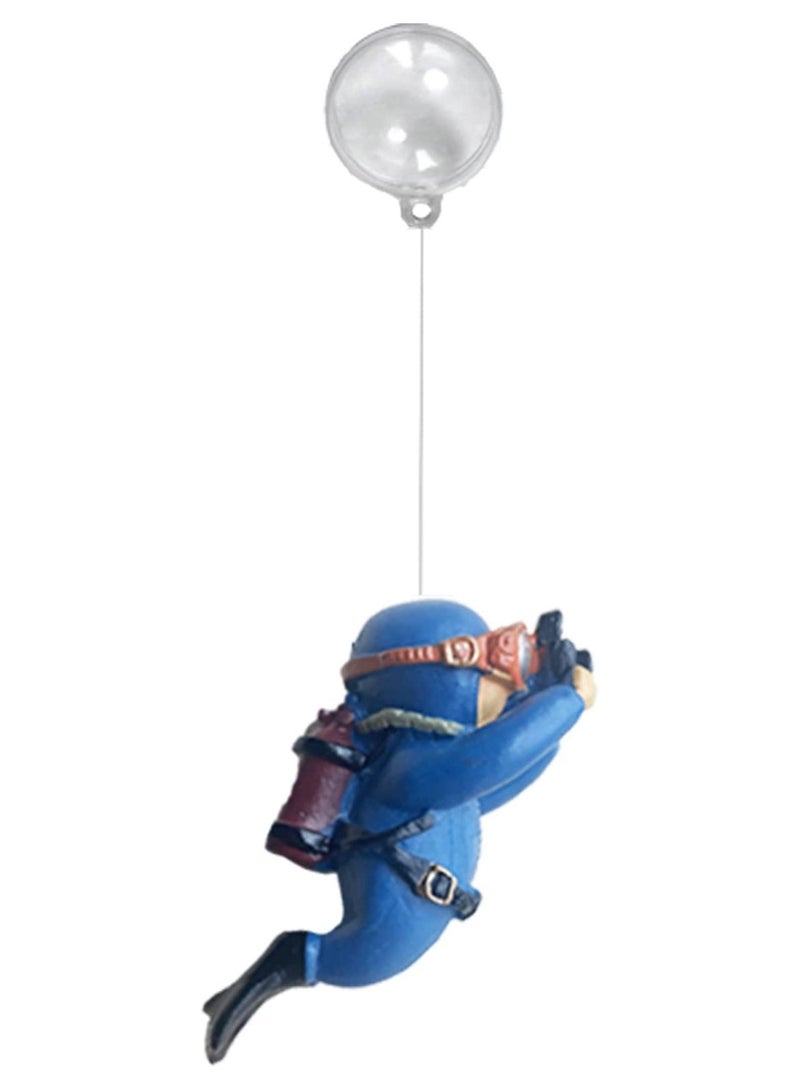 KASTWAVE Floating Fish Tank Decorations，Aquarium Decorations, Lovely Diver Fish Tank Decorations, Floating Device Fish Tank Accessories，Suitable for All Kinds of Fish Tanks Blue, 2Pcs - Image 1