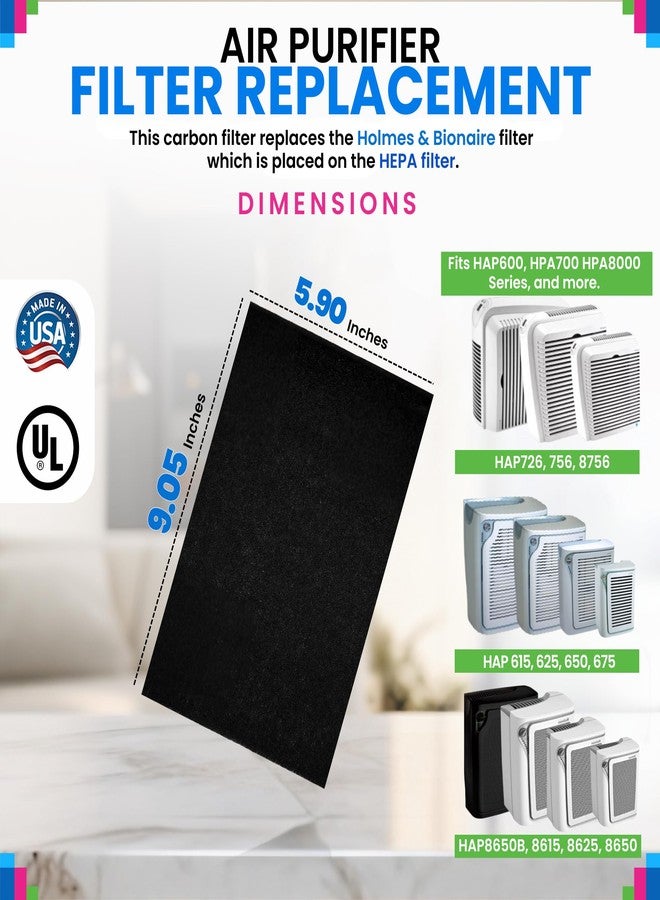 Bagean Activated Carbon Prefilter 9.05” x 5.90” Compatible with Holmes HAPF60 Carbon Filter Replacement - Fits HAPF600 Holmes Air Purifier Filters - Air Filter Removes Odors & Freshen the Air (4) - Image 3