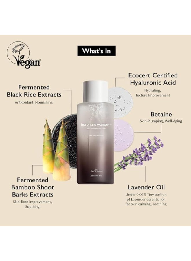 HARUHARU Wonder Black Rice Hyaluronic Toner Free Of Alcohol Fragrance (300Ml) - Image 3