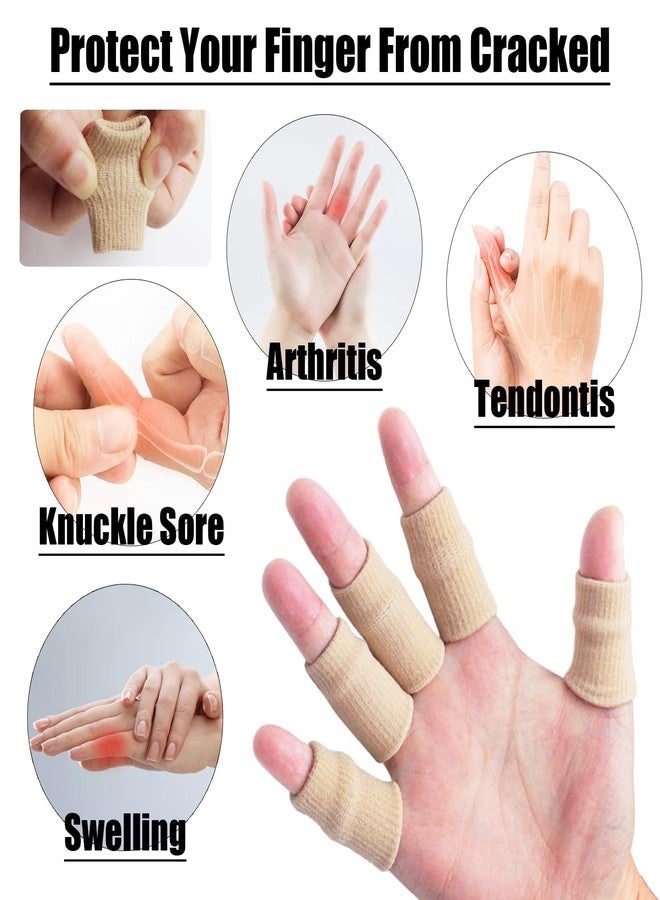 LAPOHI 30 PCS Finger Sleeves with 1 Storage Bag, Sports Finger Protectors Thumb Splint Brace Support, Elastic Finger Tape for Relieving Pain Arthritis Trigger Finger Basketball - Image 4