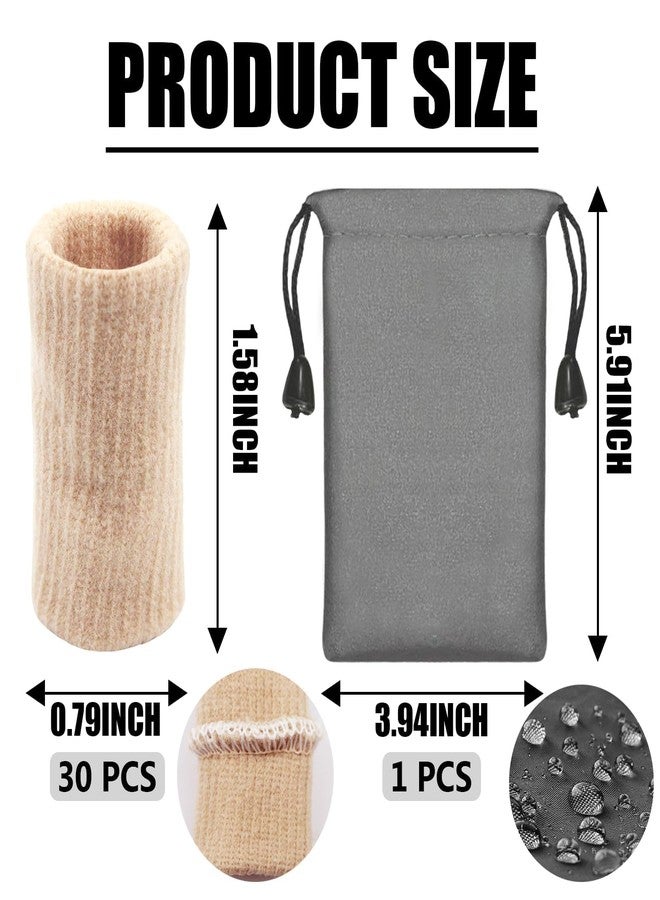 LAPOHI 30 PCS Finger Sleeves with 1 Storage Bag, Sports Finger Protectors Thumb Splint Brace Support, Elastic Finger Tape for Relieving Pain Arthritis Trigger Finger Basketball - Image 3