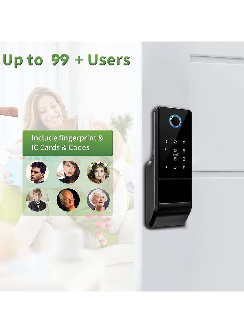 Nomeregan Smart Door Lock,TT Lock Bluetooth and WiFi 2 in 1 Smart Lock, Fingerprint Door Lock, Keyless Entry Door Lock, Biometric for Home Bedroom Apartment - Image 2