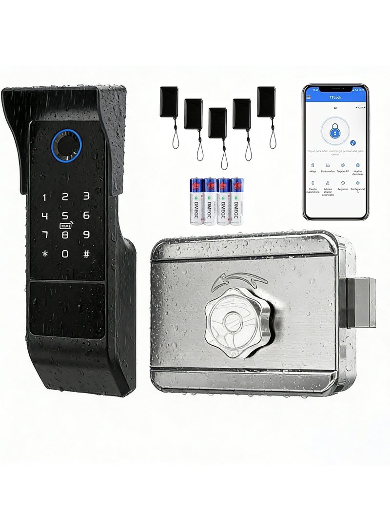 Nomeregan Smart Door Lock,TT Lock Bluetooth and WiFi 2 in 1 Smart Lock, Fingerprint Door Lock, Keyless Entry Door Lock, Biometric for Home Bedroom Apartment - Image 1