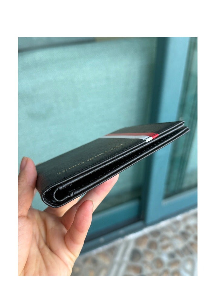Tommy Hilfiger Plus Men's Wallets, Genuine Cow Leather Wallet, Casual Men Purse, Slim Short Wallet, Gift for Father  - Image 2
