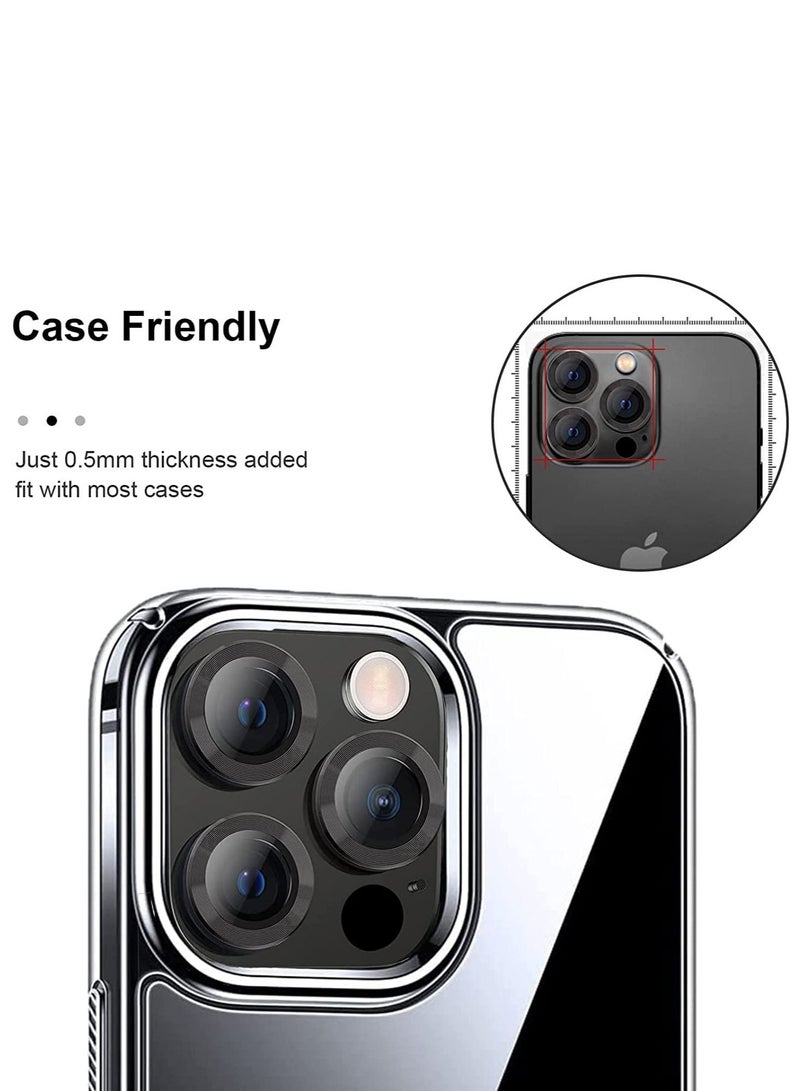 Wtech Apple iPhone 15 Pro Max 2023 Premium Camera Lens Film Protector Shield (MLHICR) - Clear/Black - Image 4