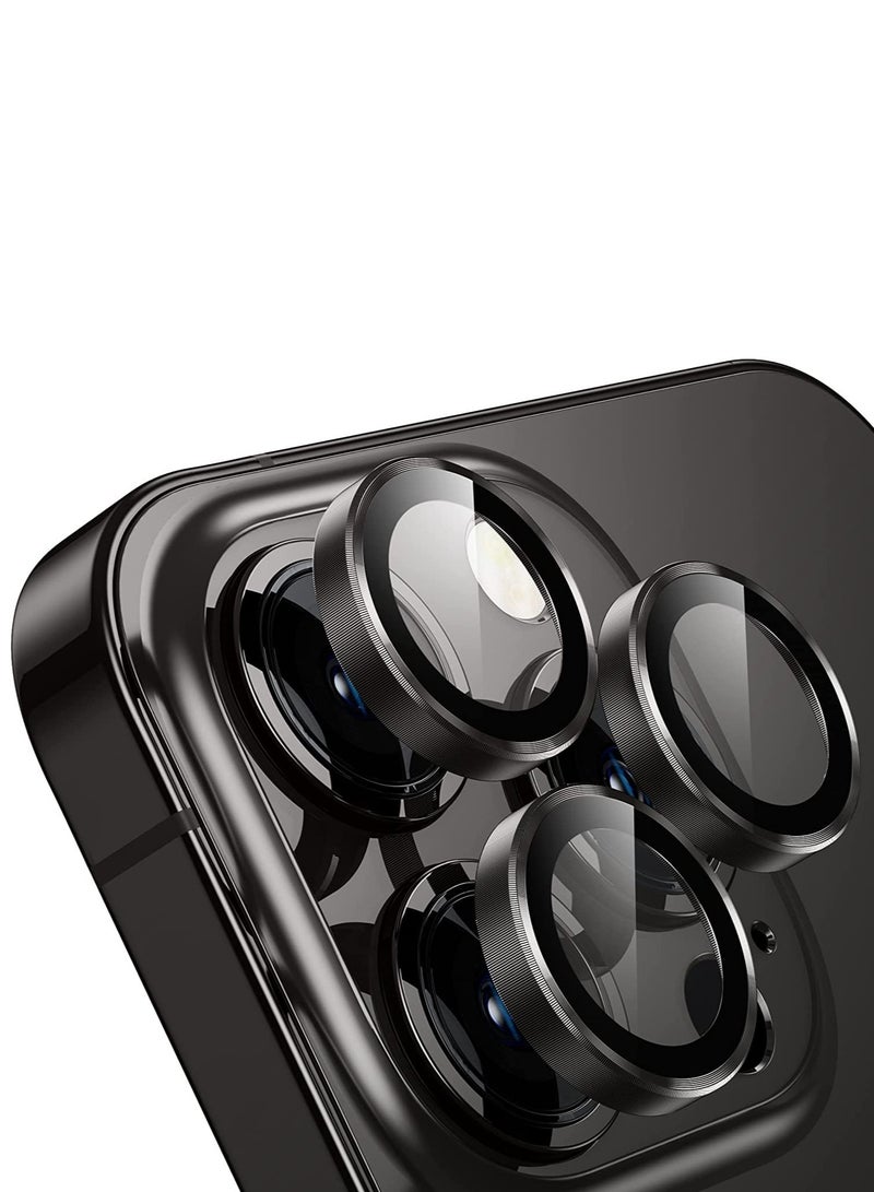 Wtech Apple iPhone 15 Pro Max 2023 Premium Camera Lens Film Protector Shield (MLHICR) - Clear/Black - Image 1