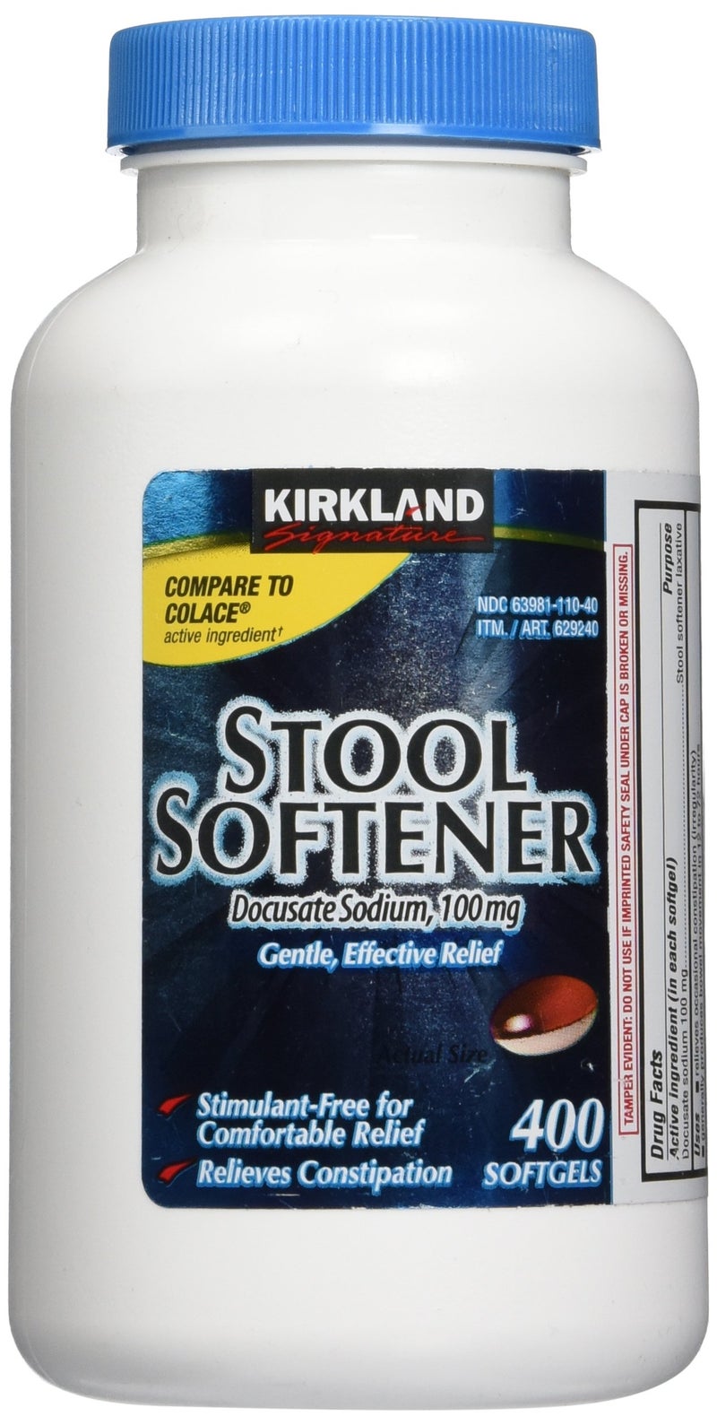KIRKLAND SIGNATURE Stool Softener 100mg 400 Ct, 1count - Image 3