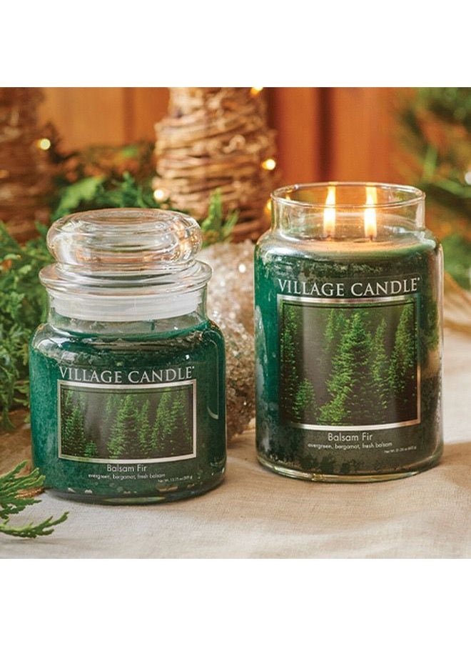 Village Candle Balsam Fir small Candle Evergreen Bergamot and Fresh Balsam  - Image 3