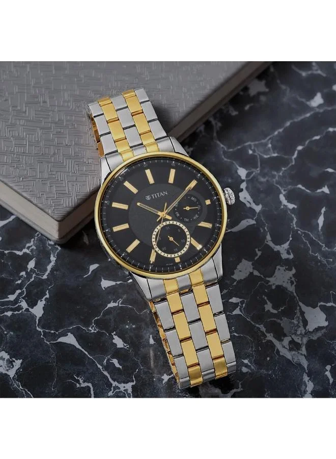 تيتان Men's Metal Analog Watch 9441BM02 - 43 mm