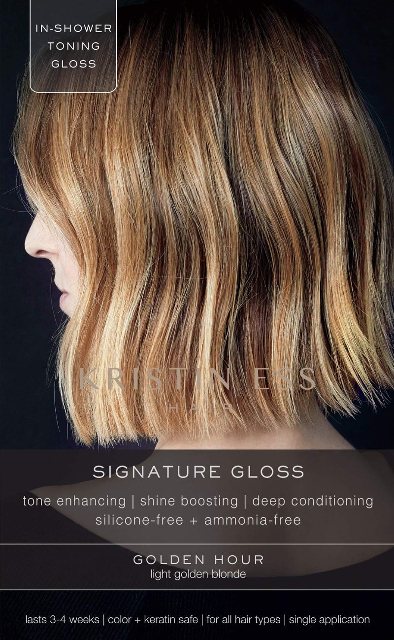 Kristin Ess Kristin Ess Signature Hair Gloss Treatment in Golden Hour for Light Blonde Hair  Shine Boosting Brightening  Tone Enhancing Glaze in 1 Application  Lasts up to 4 Weeks  Silicone  Ammonia Free