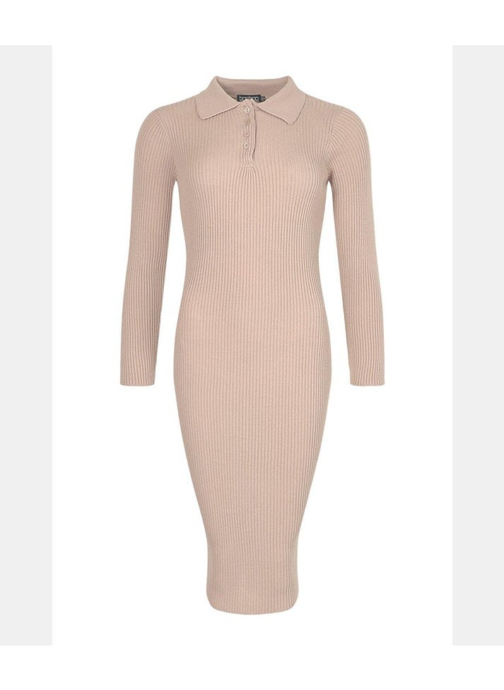 boohoo Ribbed Detail Dress  - Image 1