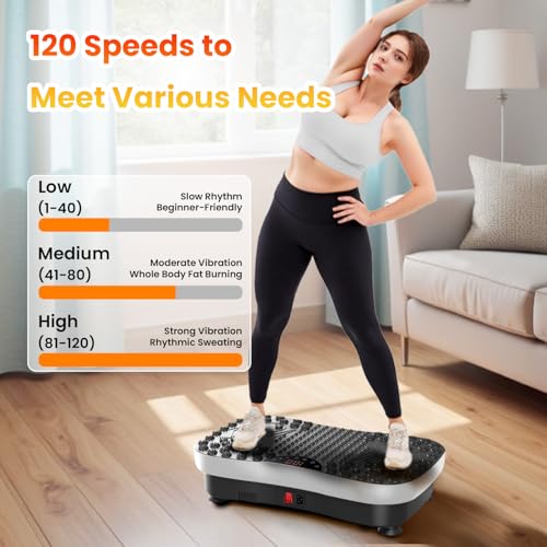 AXV Vibration Plate Fitness Platform Exercise Machine Vibrating Shaking Workout Full Body Shaker Vibrate Stand Shake Board Sport Gym Pad for Weight Loss Fat Burner for Women Men - Image 4