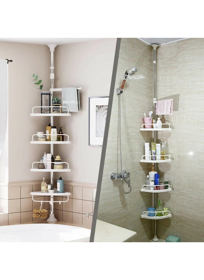 Generic - Bathroom Corner Shelf Unit – 4-Tier Storage Shelves, 320 cm Height, White, Space-Saving and Durable - Image 1