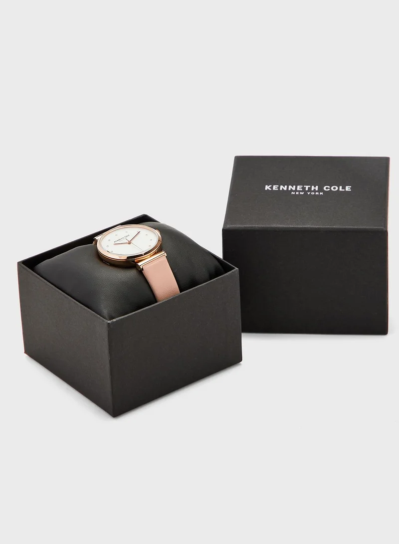 Kenneth Cole KC51007004 Leather Strap Analog Watch