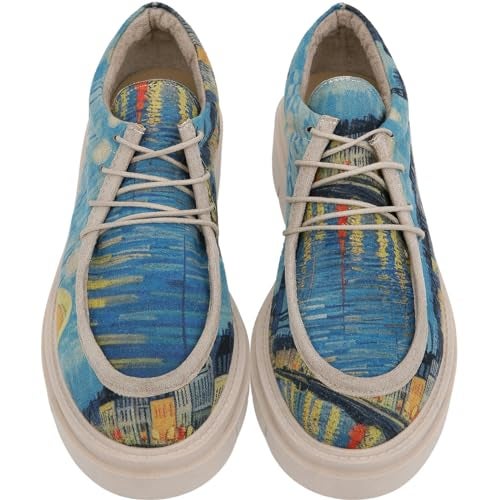 DOGO Platform Loafers for Women - Handmade and Vegan Leather Penny Loafers for Women, Sea Sparkles Design, Size 10 - Image 4