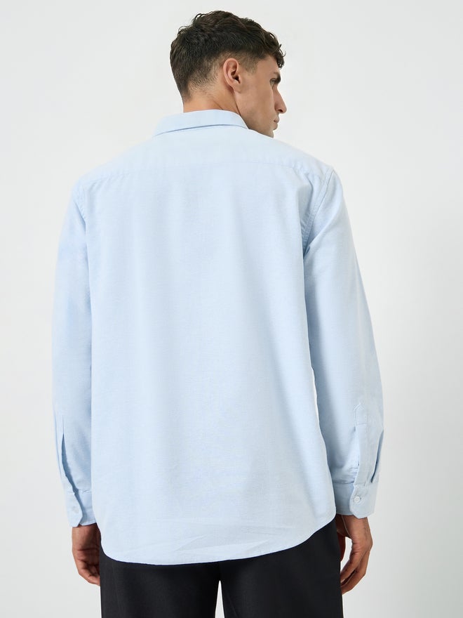 Styli Men Blue Relaxed Fit Cotton Casual Shirt - Image 4