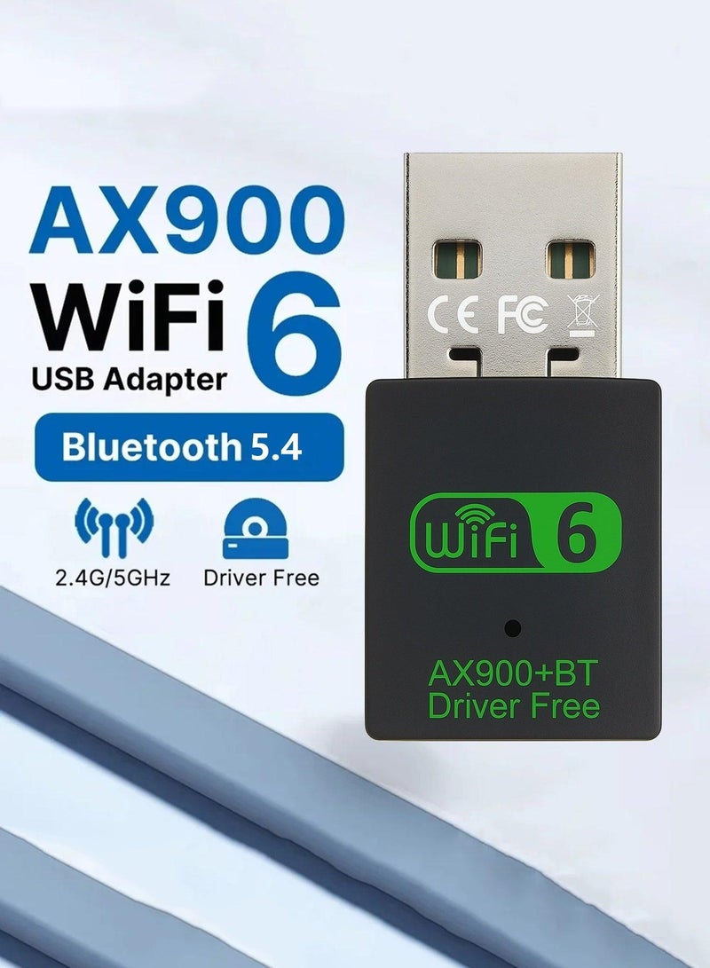 Mini USB WiFi 6 Adapter with Bluetooth – Dual Band 2.4GHz 286Mbps and 5GHz 600Mbps, Wireless USB Dongle for Laptop/Desktop PC, Supports Windows 11/10/7 - Image 1