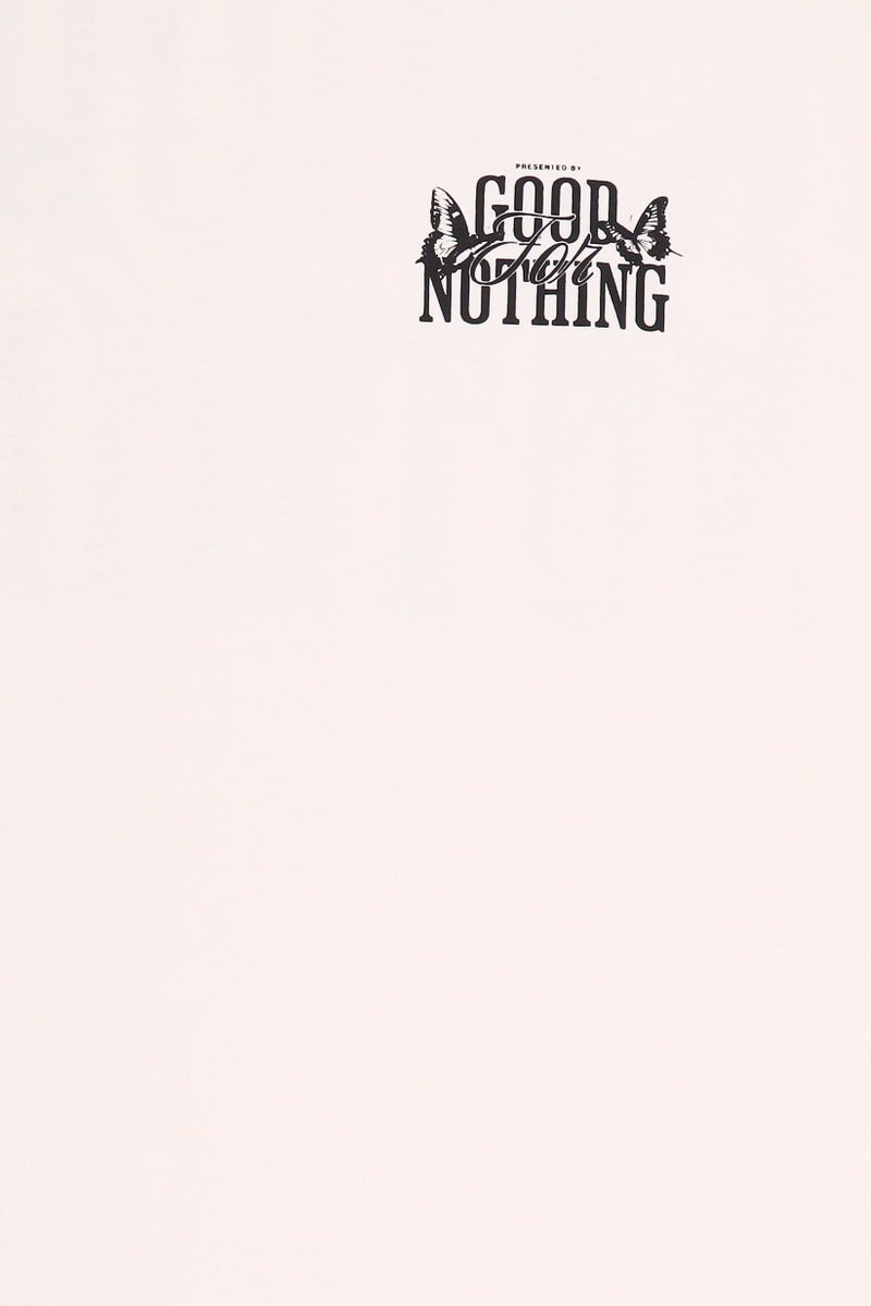GOOD FOR NOTHING Men Crew Neck Short Sleeve Graphic Print T-Shirt, Off White - Image 5