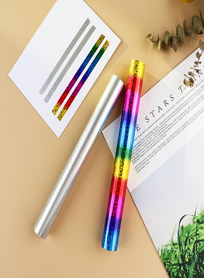 CYFUN DESIGN 5mx19.3cm 8 Rolls Toner Reactive Foil Paper Hot Stamping Wrapping Paper for Card Making Sparkling Craftwork Scrapbooking Paper Crafts Handmade Foil by Laser Printer and Laminator Album Decoration - Image 3