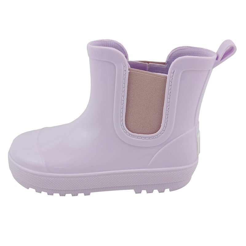 BEARPAW Toddler and Kids' Chelsea Rain Boots, Waterproof Rubber Rainboot, Girls/Boys Light Water Shoes for Muddy Park/Hiking - Lilac Gloss, Size 4T - Image 3