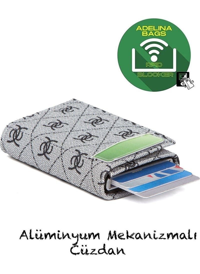 Adelina Unisex Rio Mechanism Automatic Slide Card Holder Wallet  - Image 2