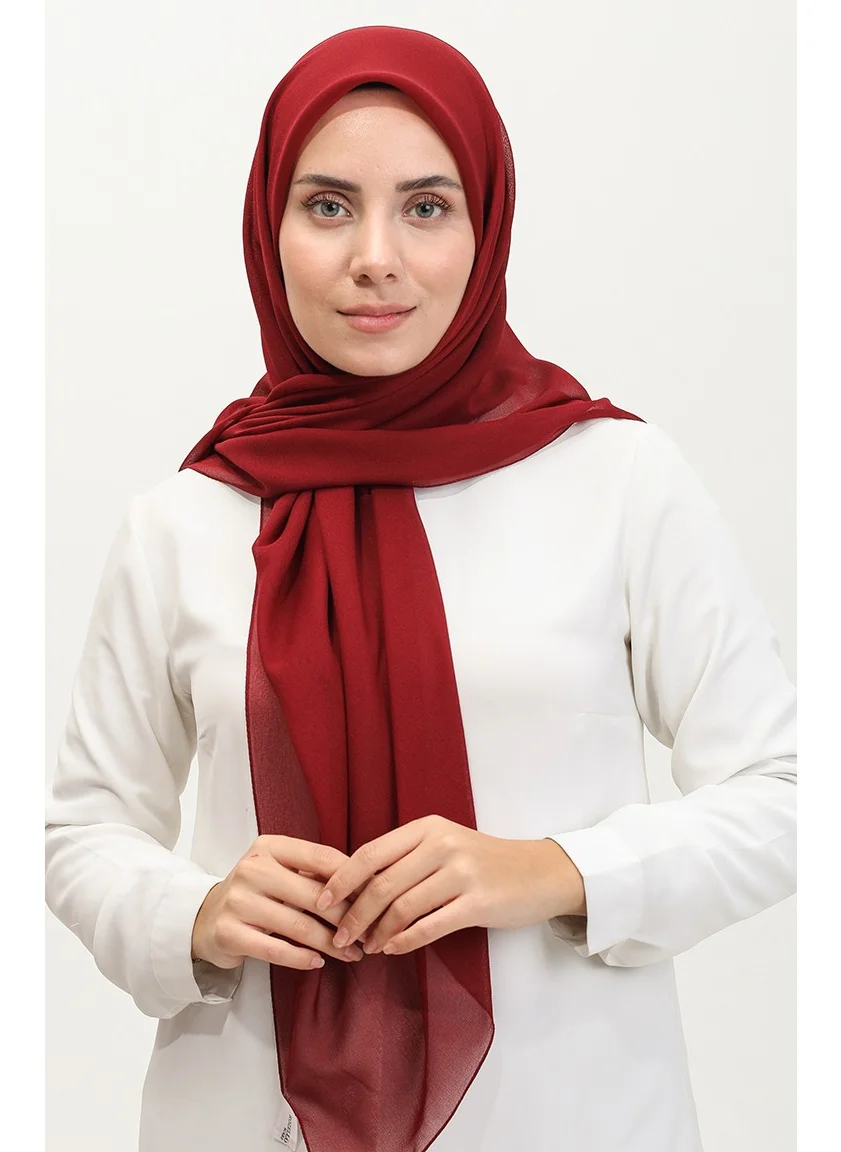 Sefa Merve Plainhanky Plain Scarf 1315PLN-25 Dark Claret Red