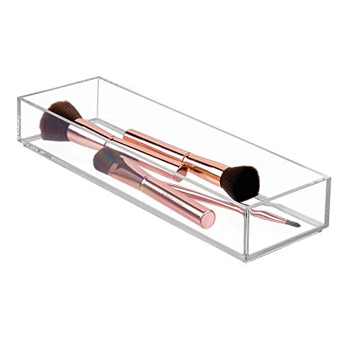 InterDesign منظم الأدراج البلاستيكي iDesign Clarity، حاوية تخزين للأدوات الفضية، الأدوات، أدوات المطبخ في المخزن، الخزائن، الأسطح، 4" × 12" × 2" - شفاف - Image 5