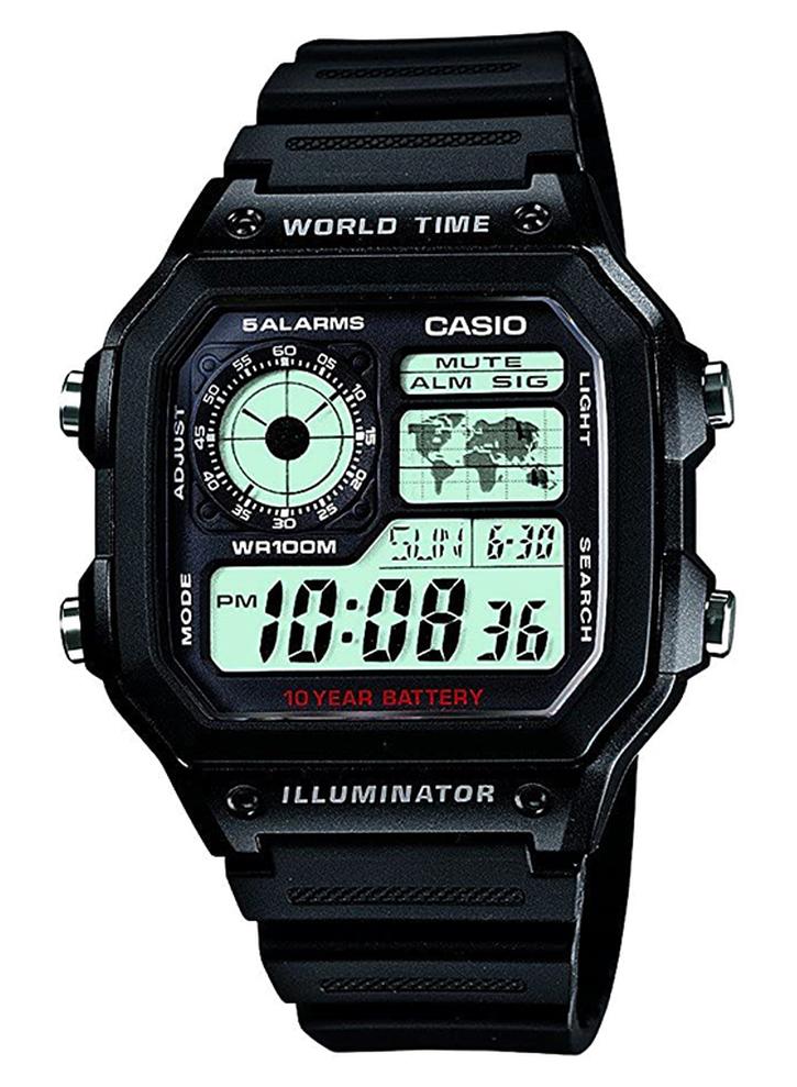 كاسيو ساعة يد رقمية كوارتز يوث سيريس AE-1200WH-1BVDF - مقاس 45 مم - لون أسود أولاد - Image 1