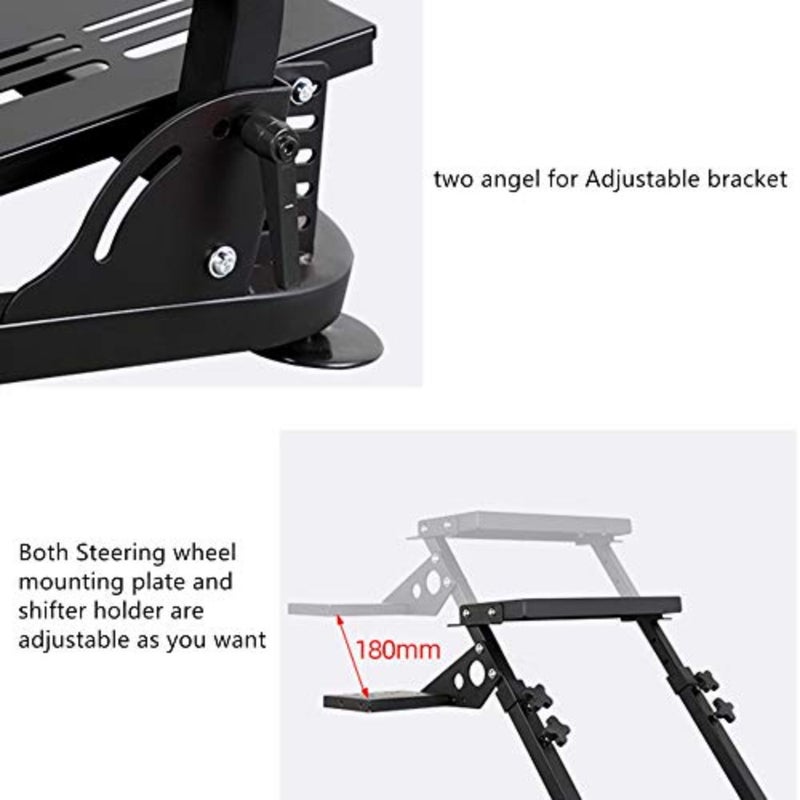 Dshot Racing Wheel Stand for Logitech G25/G27/G29/G920/PS4/Xbox: aluminum alloy, black, foldable and adjustable height - Image 5