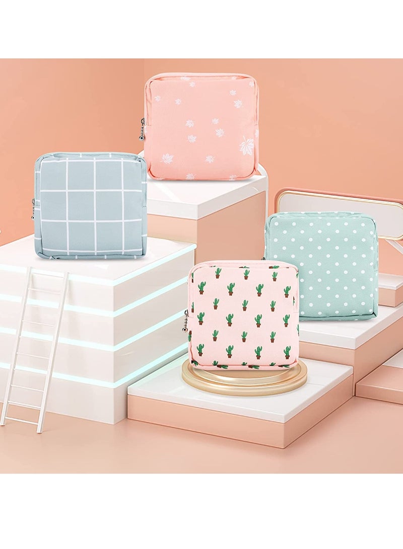 فوط صحية تخزين حقيبة سستة وسادة حقيبة الحيض فوط صحية محمولة تخزين الإطار تدك 4 قطع - Image 4