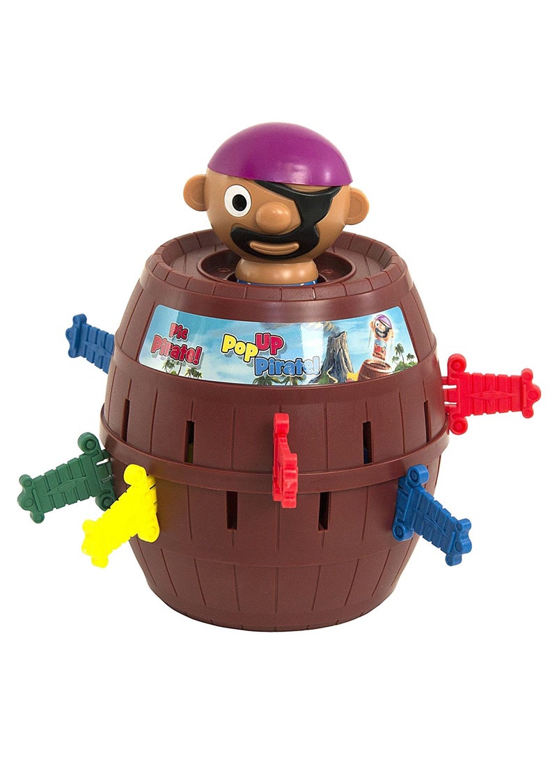 Tomy Play To Learn Pop-Up Pirate Game Barrel with Ejection Mechanism 16x16x16cm Fun Family Toy for Kids and Adults Indoor Outdoor Play - Image 1