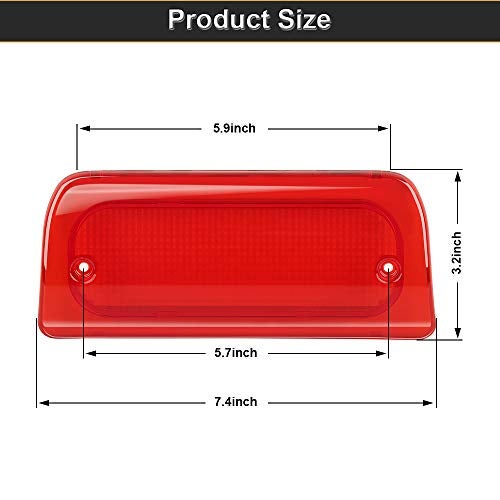 igersaw Urite2GO 3rd Third Brake Light Red Lens Extended Cab Only Compatible with 1994-2003 Chevy S10 GMC Sonoma High Mount Stop Lamp Assembly - Image 5