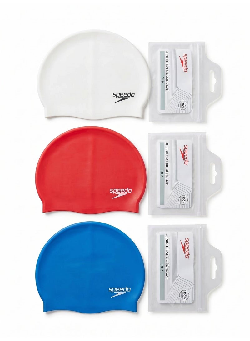 Speedo Junior Flat Swimming Cap , Assorted | Premium Swimwear & Swimming Accessory by Speedo for Training, Fitness and Recreational Use - Image 3