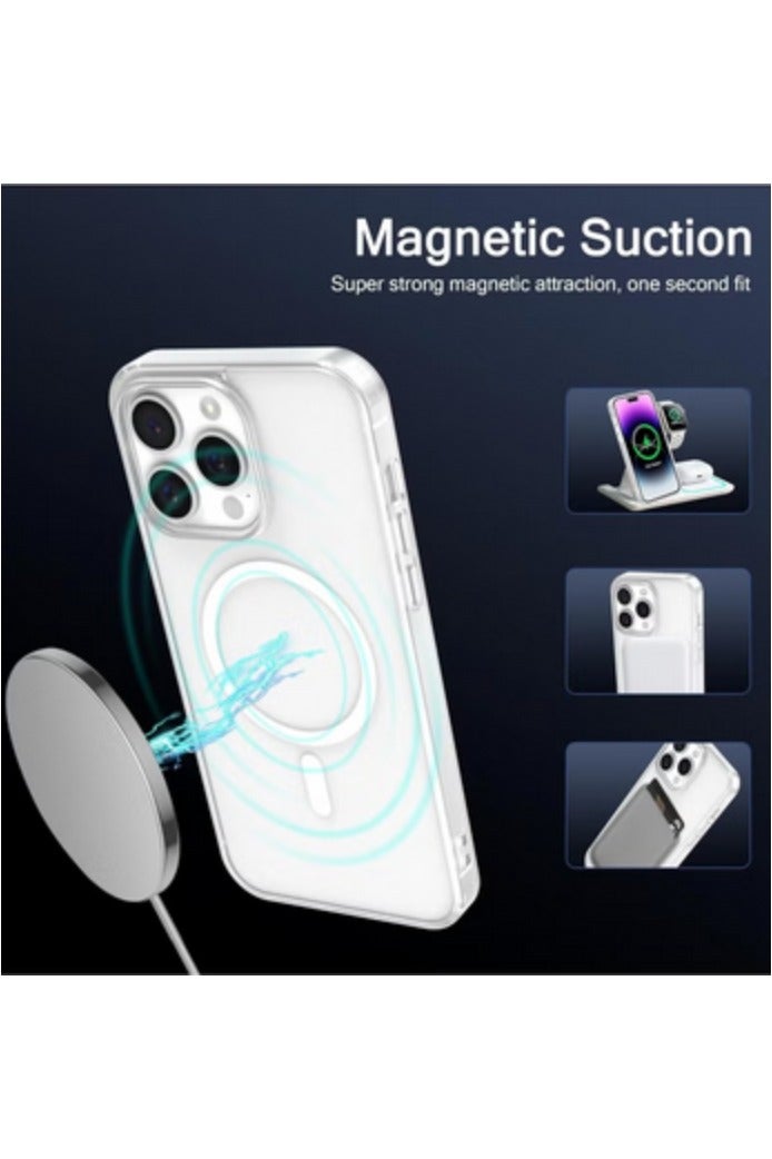 Case 3 in 1 Combo Compatible iPhone 16 Pro Max, Clear Magnetic Case, Screen Protector and Lens Cover - Image 3