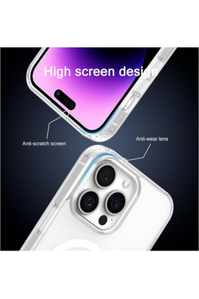 Case 3 in 1 Combo Compatible iPhone 16 Pro Max, Clear Magnetic Case, Screen Protector and Lens Cover - Image 4