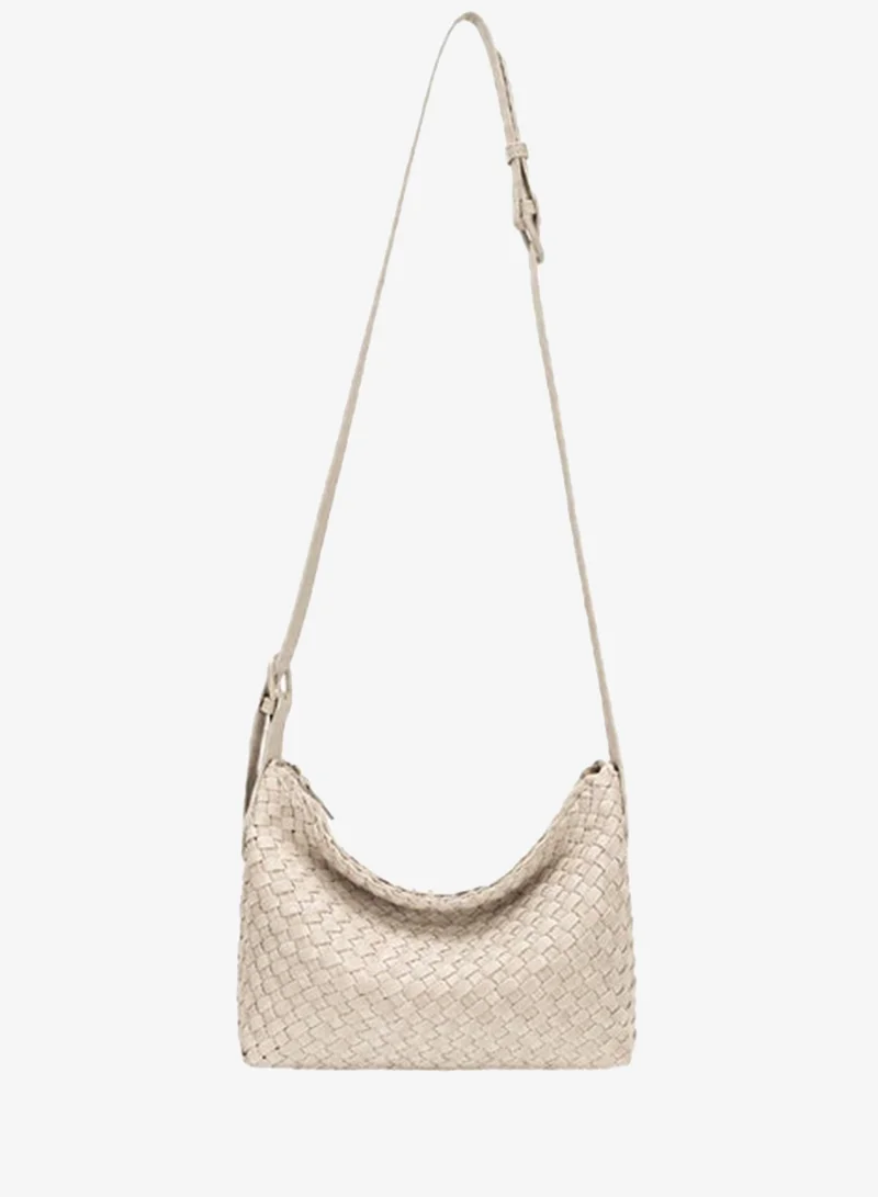 David Jones Oxford Tan David Jones Faux Leather Hobo Bag Model CM8452 in Rennes Weave | Soft Suede-Style Hobo Handbag with Zip Fastening | Spacious Everyday Handbag for Women for Women | Best Price UAE