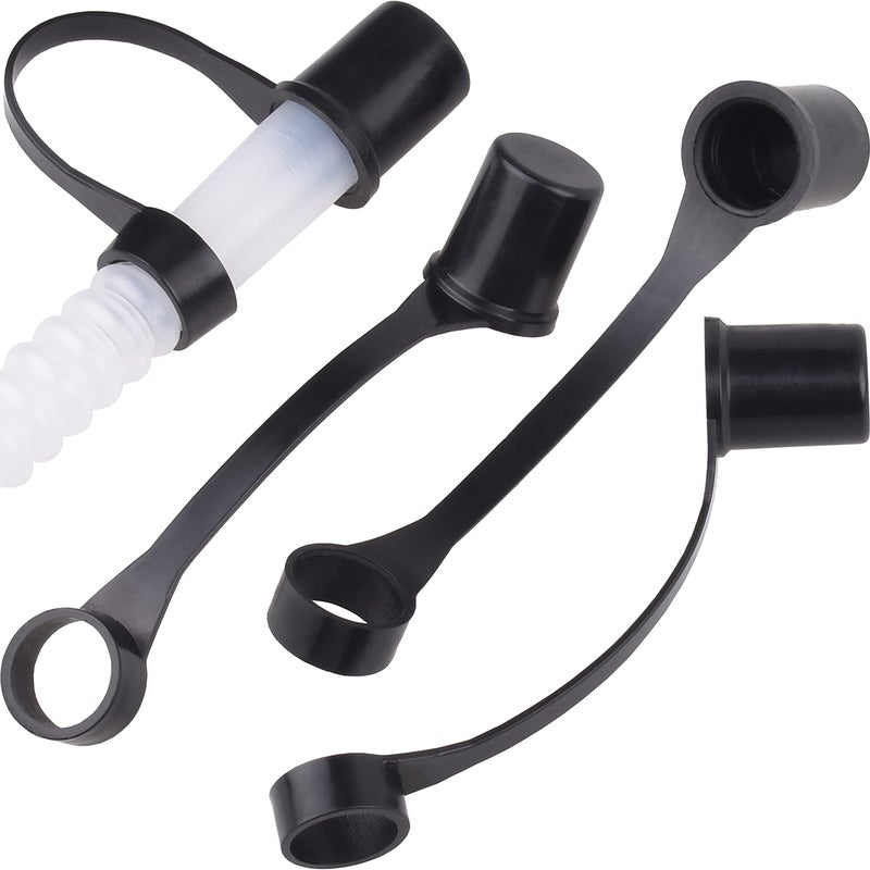 Diximus 10pcs Black Caps Drinking Straw CAPS for 38 Diameter Straws 