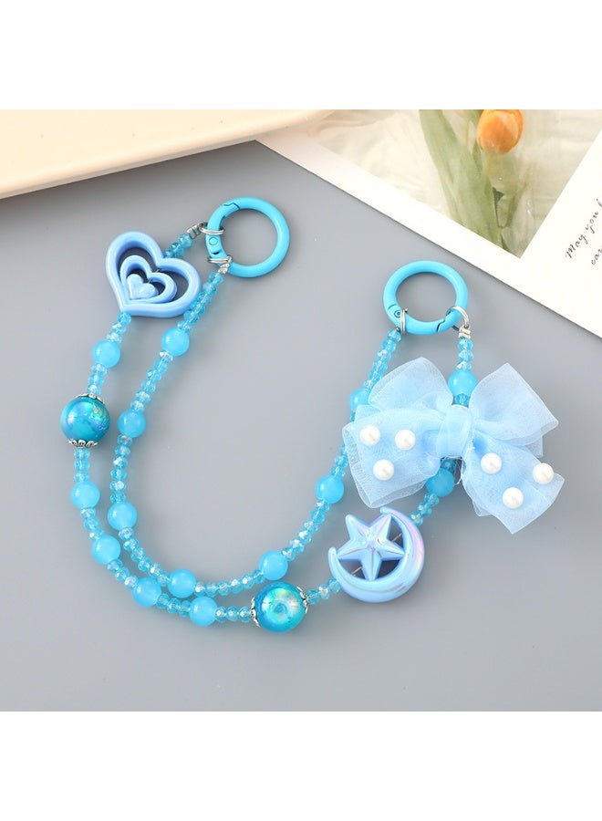 NIBEMINENT Phone Charm/ Chain Strap for Women Girls, Crystal Beads Cell Phone Case Lanyard Wrist Strap