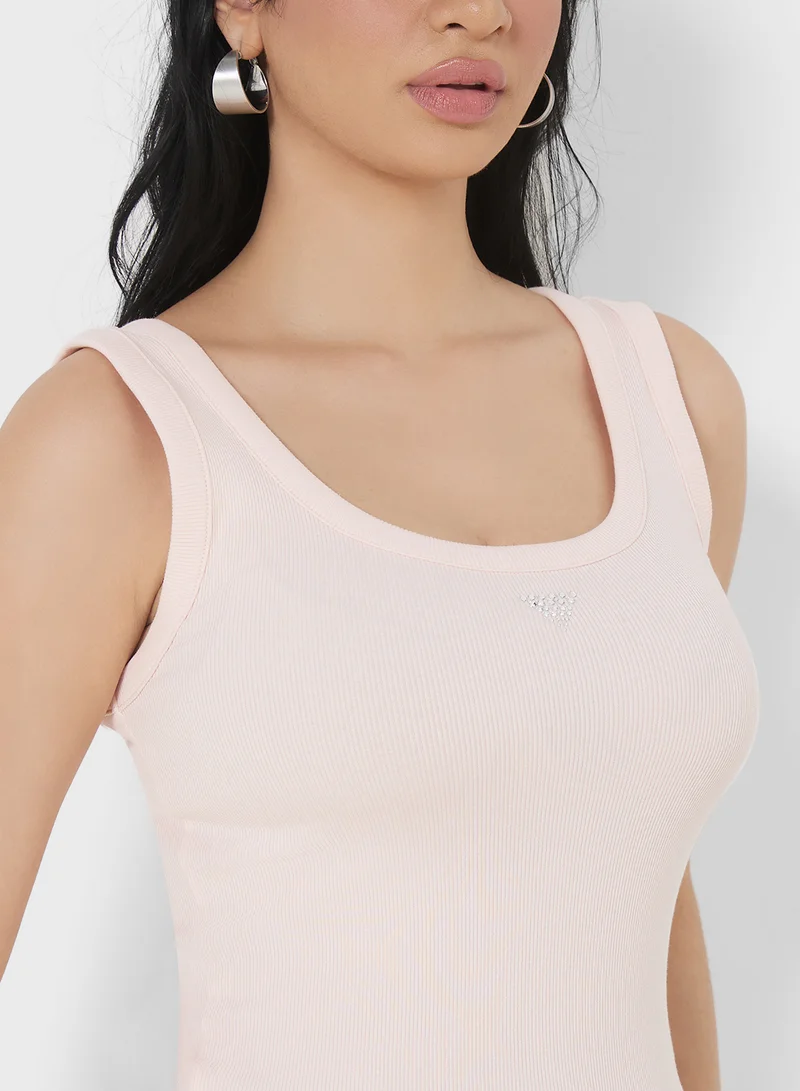 جس Ribbed Knitted Crop Top