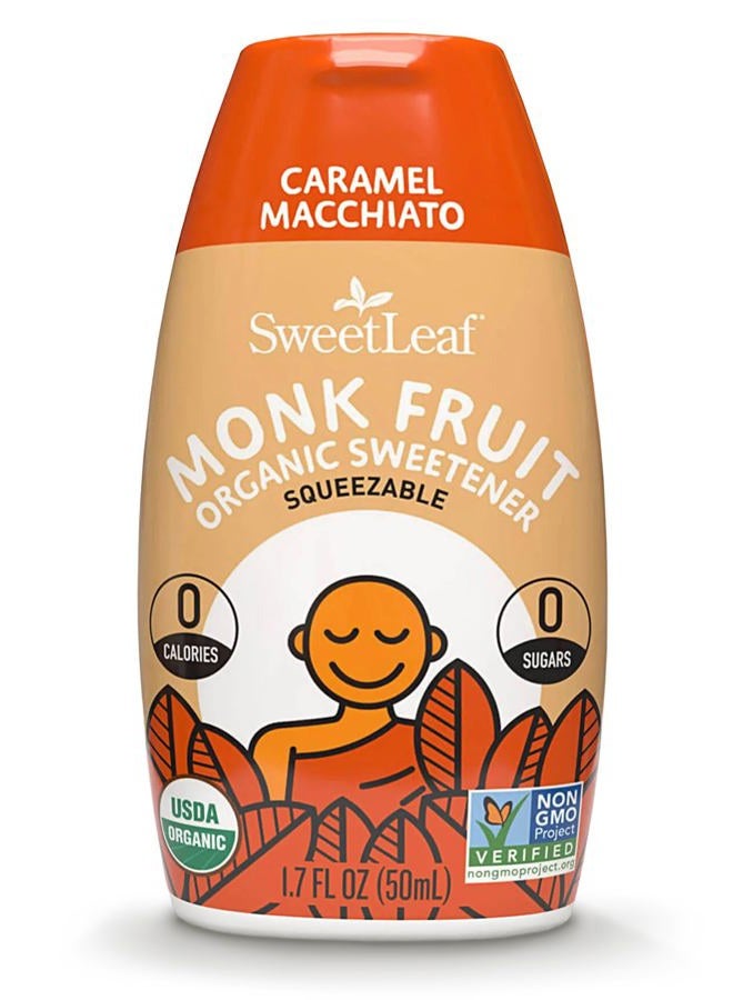 SweetLeaf Caramel Liquid Monk Fruit - Monk Fruit Liquid Sweetener Drops, Organic Monk Fruit Extract, Zero Calorie Sweetener, Sugar Free, Keto Friendly, Erythritol Free - 1.7 Fl Oz - Image 1