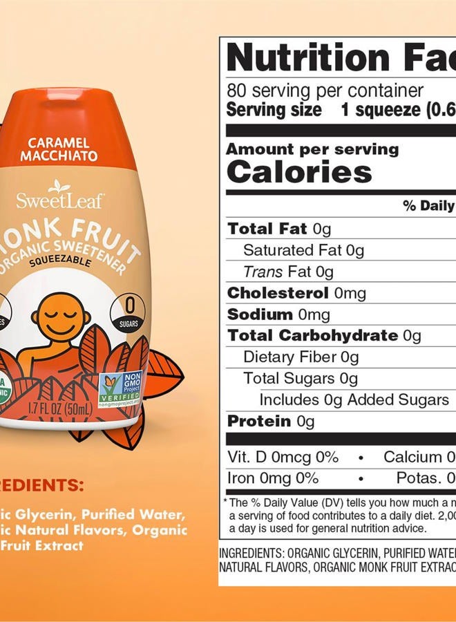 SweetLeaf Caramel Liquid Monk Fruit - Monk Fruit Liquid Sweetener Drops, Organic Monk Fruit Extract, Zero Calorie Sweetener, Sugar Free, Keto Friendly, Erythritol Free - 1.7 Fl Oz - Image 2