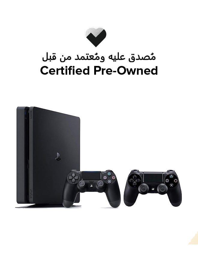 Sony Renewed -  PlayStation 4 500GB Slim Black With 2 Controller - Image 1