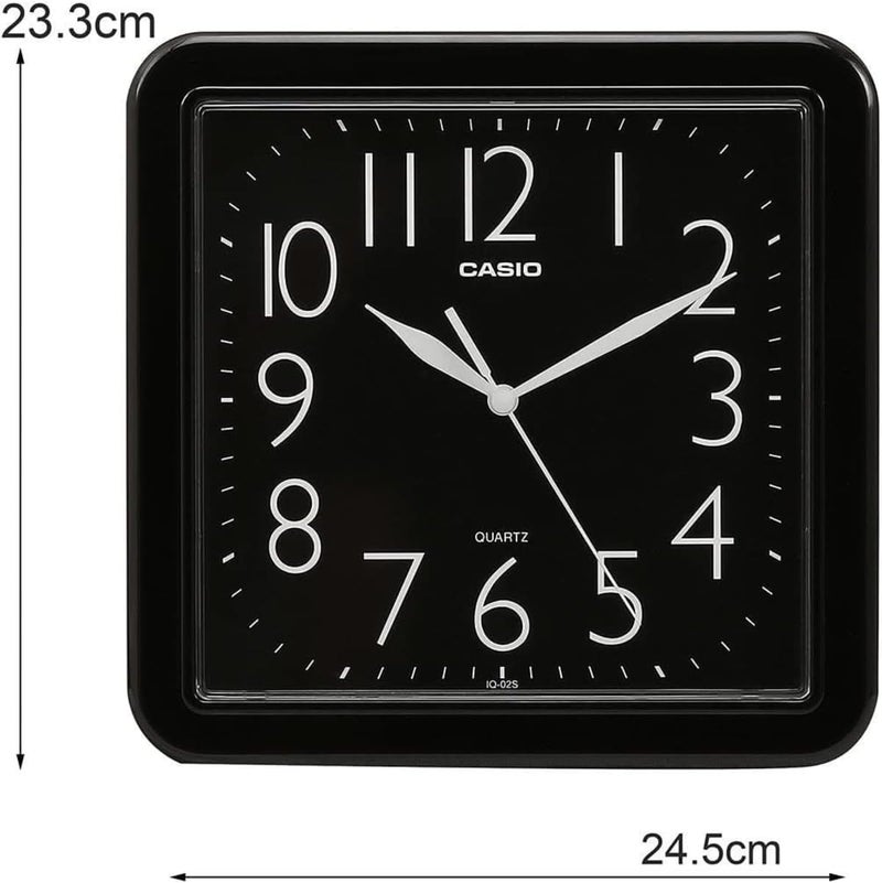 Casio Wall clock Home Décor Analog Square Shape Black Dial Case Material Resin IQ-06-1DF - Image 2