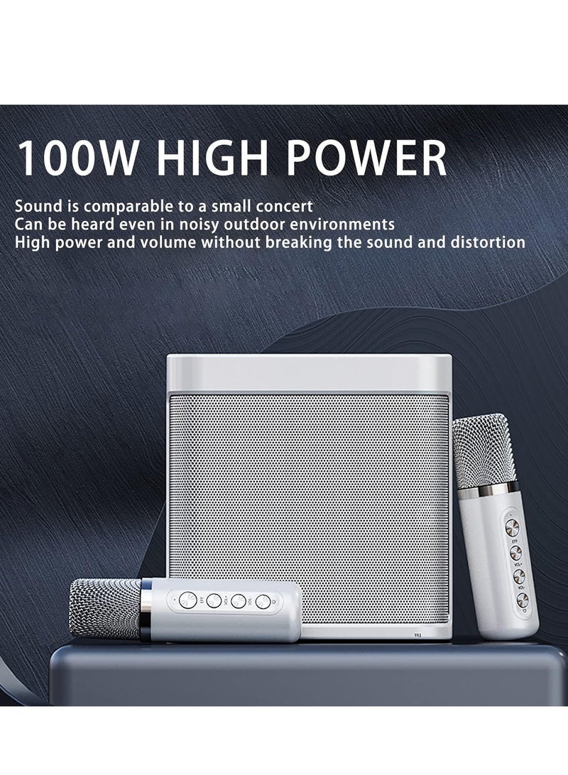 Gulf Trend Karaoke Machine with 2 Wireless Microphones – Portable Bluetooth Karaoke Speaker PA System with Echo & Vocal Cut – Supports TF, AUX-in, USB Flash Disk – Perfect for Indoor & Outdoor Parties, Family Singing Fun - Image 4