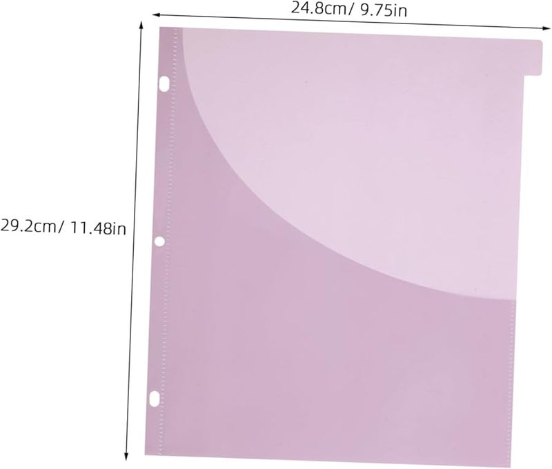 Angoily 12Pcs Purple Discbound Pocket Dividers Lightweight Organizational Tabs Easy Slide Design for School Office - Image 2